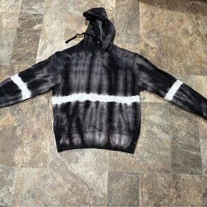 Black and White Tie-Dye Hoodie